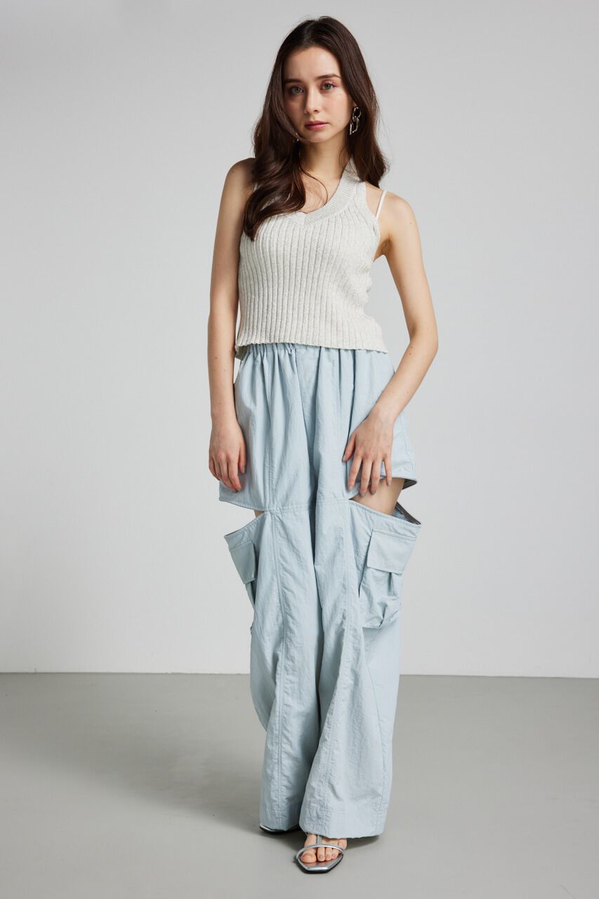 rienda「ホルターNCクロップドKnit TOP」|タンクトップ|