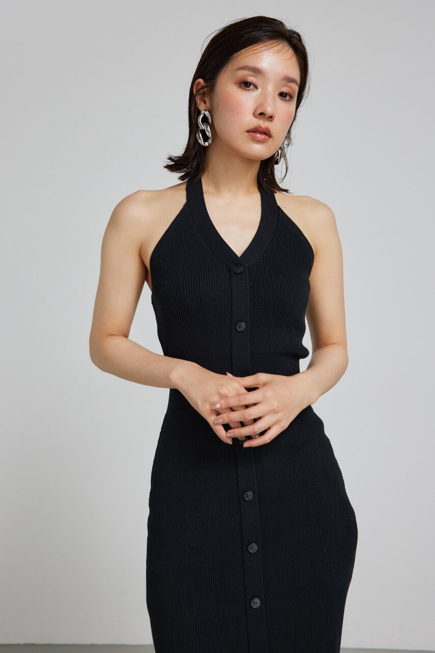 rienda「ホルターネックタイトニットワンピース」|ワンピース|