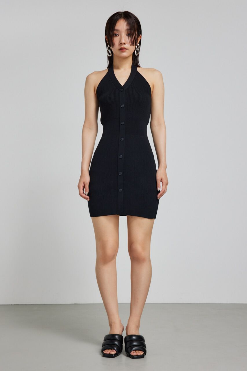 rienda「ホルターネックタイトミニニットワンピース」|ワンピース|