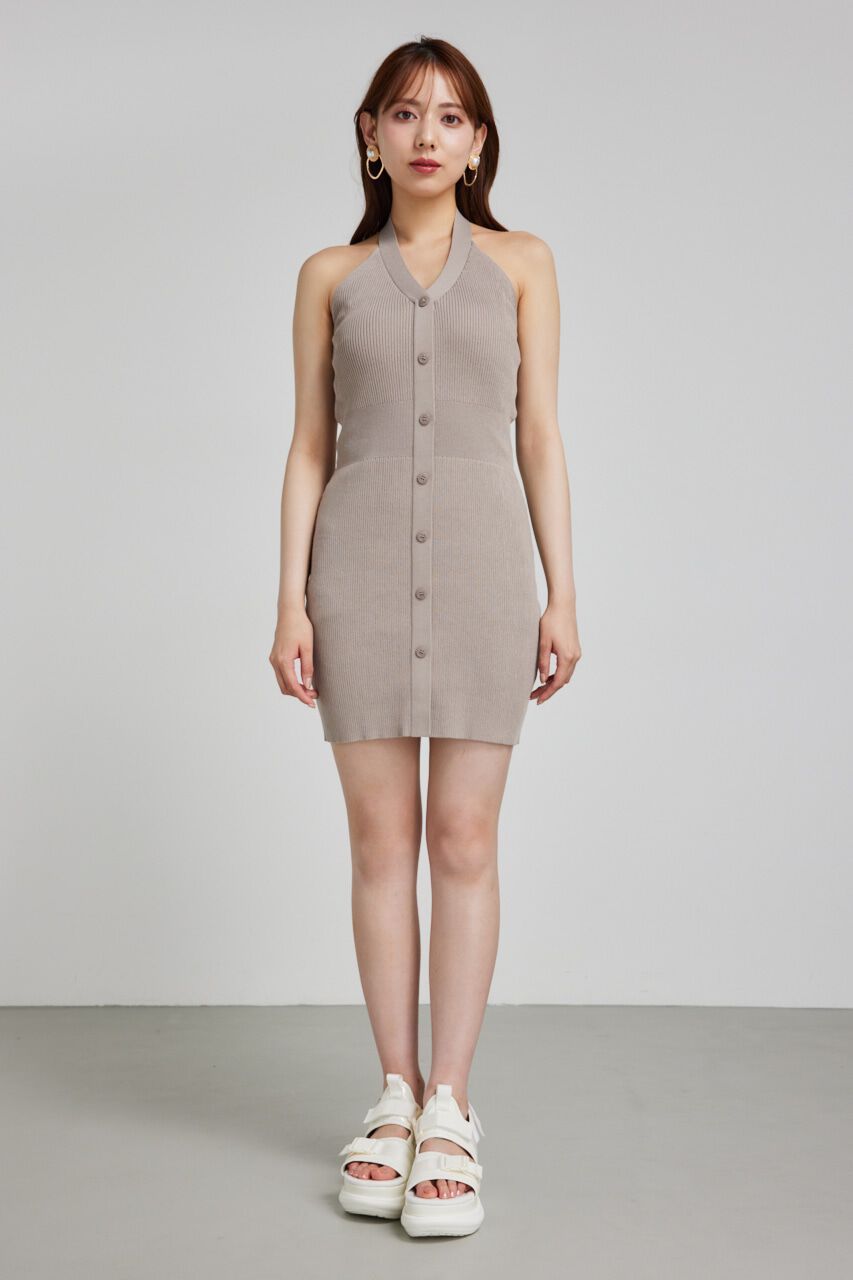 rienda「ホルターネックタイトミニニットワンピース」|ワンピース|