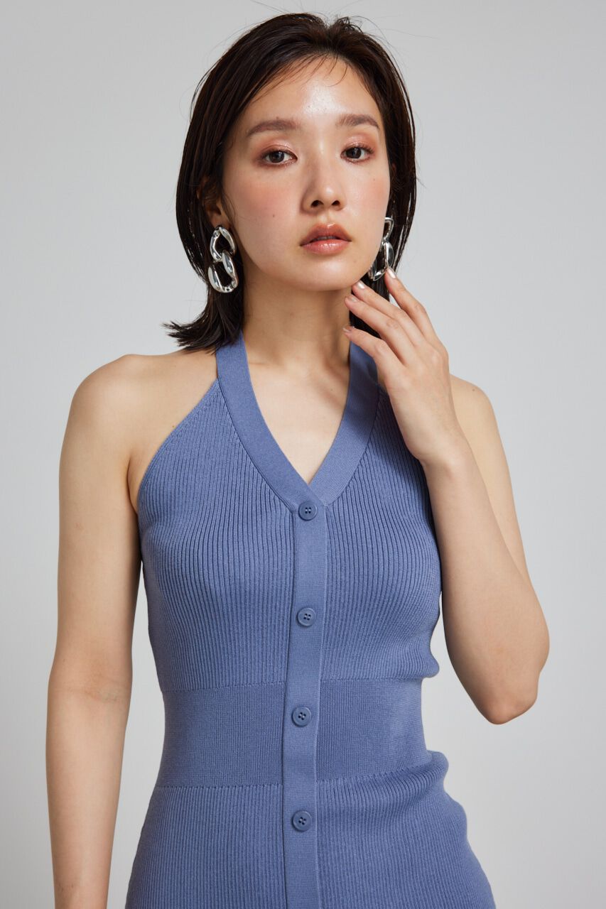 rienda「ホルターネックタイトミニニットワンピース」|ワンピース|