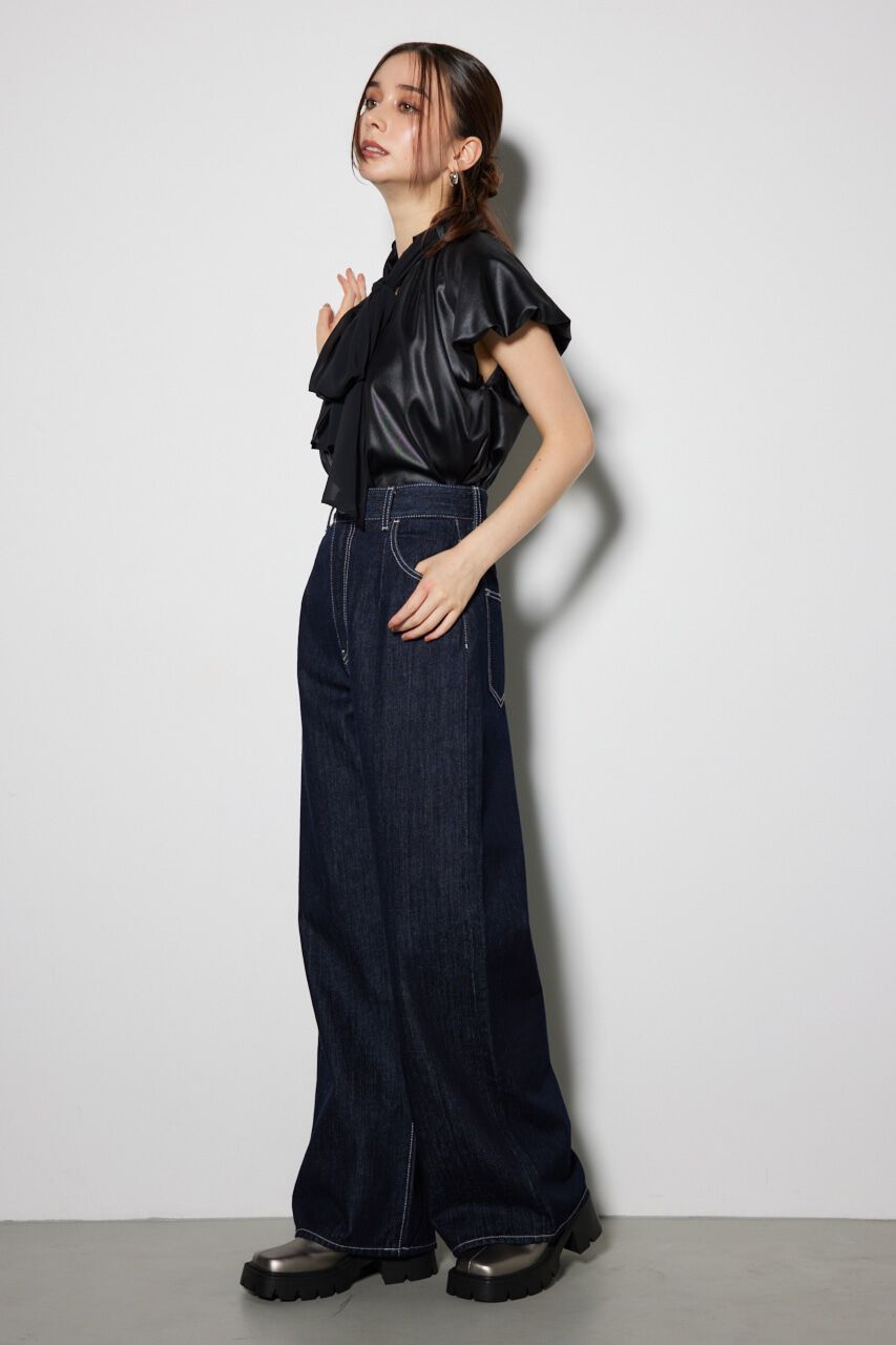 rienda「スカーフ付きバルーンフリルブラウス」|シャツ・ブラウス|