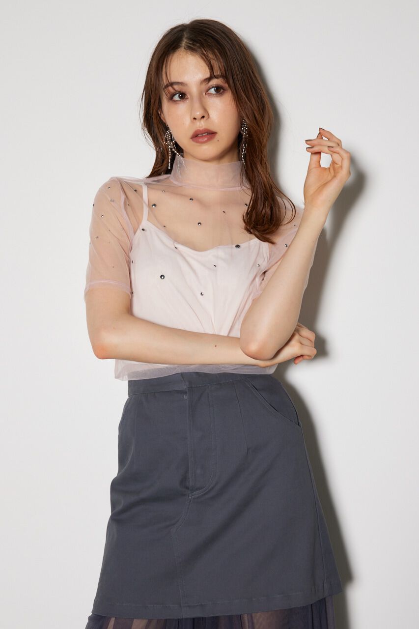 rienda「メタルボールシアートップス」|Tシャツ・カットソー|L/PNK1