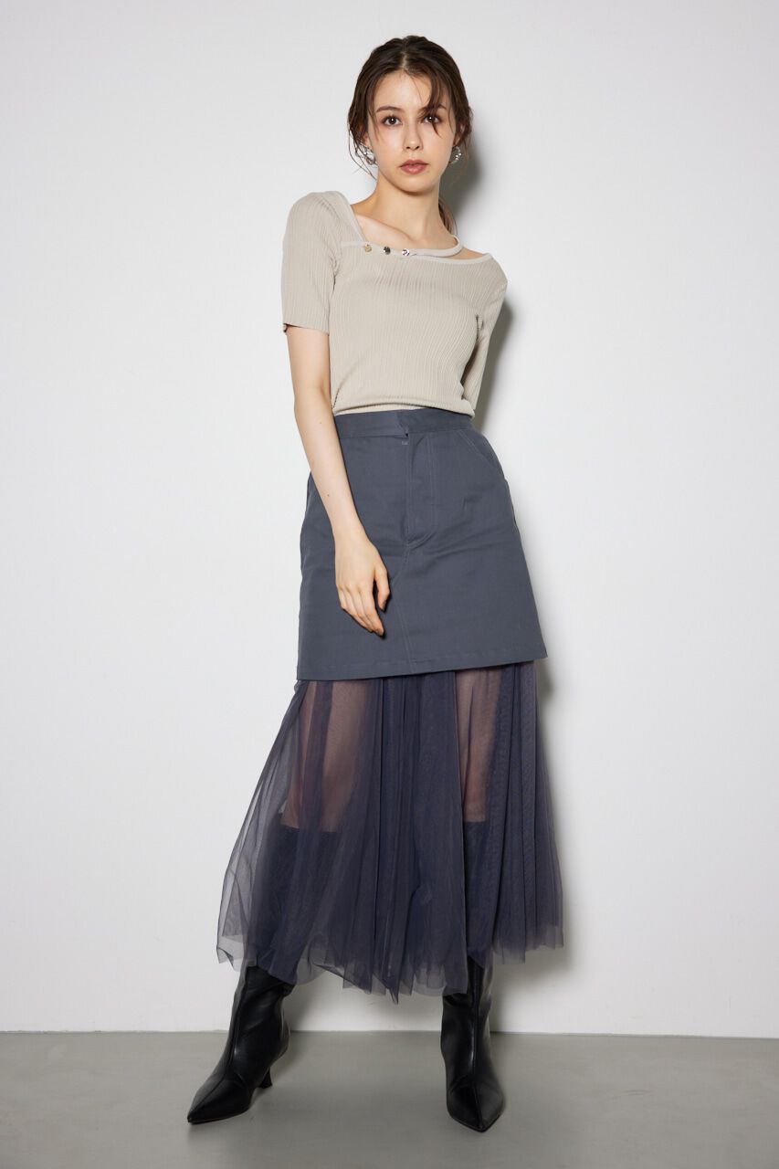 rienda「2WAYアシンメトリーニットトップス」|ニット・セーター|