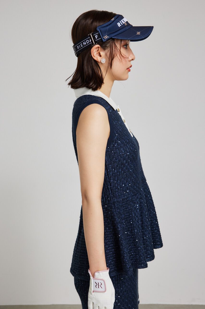 rienda「シャイニーツイードペプラムニットTOP」|ニット・セーター|