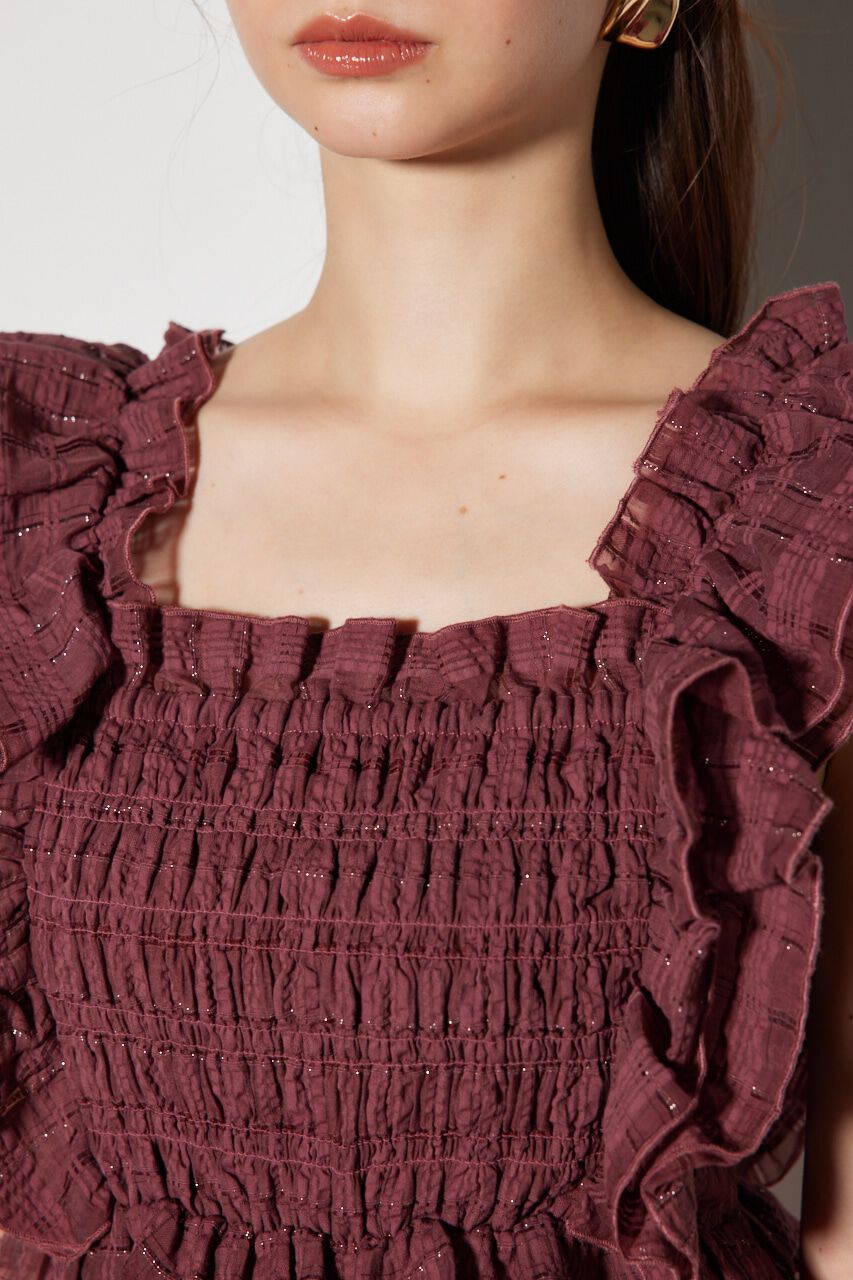 rienda「シャーリングペプラムトップス」|チュニック|