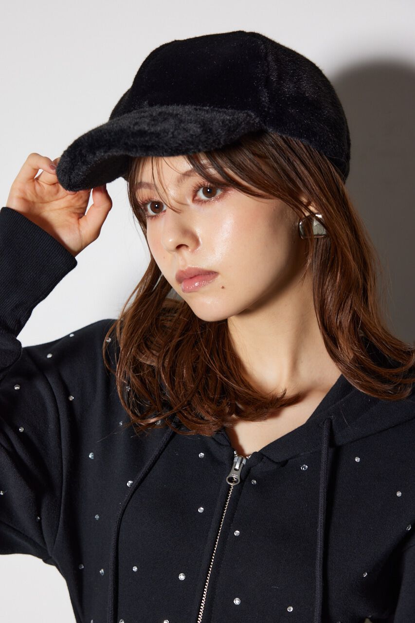 rienda「フェイクファーキャップ」|その他|BLK