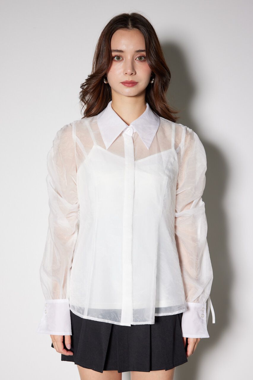 rienda「ショルダードロストリボンブラウス」|シャツ・ブラウス|