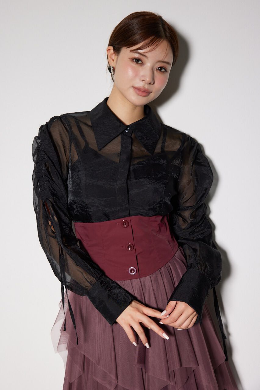 rienda「ショルダードロストリボンブラウス」|シャツ・ブラウス|