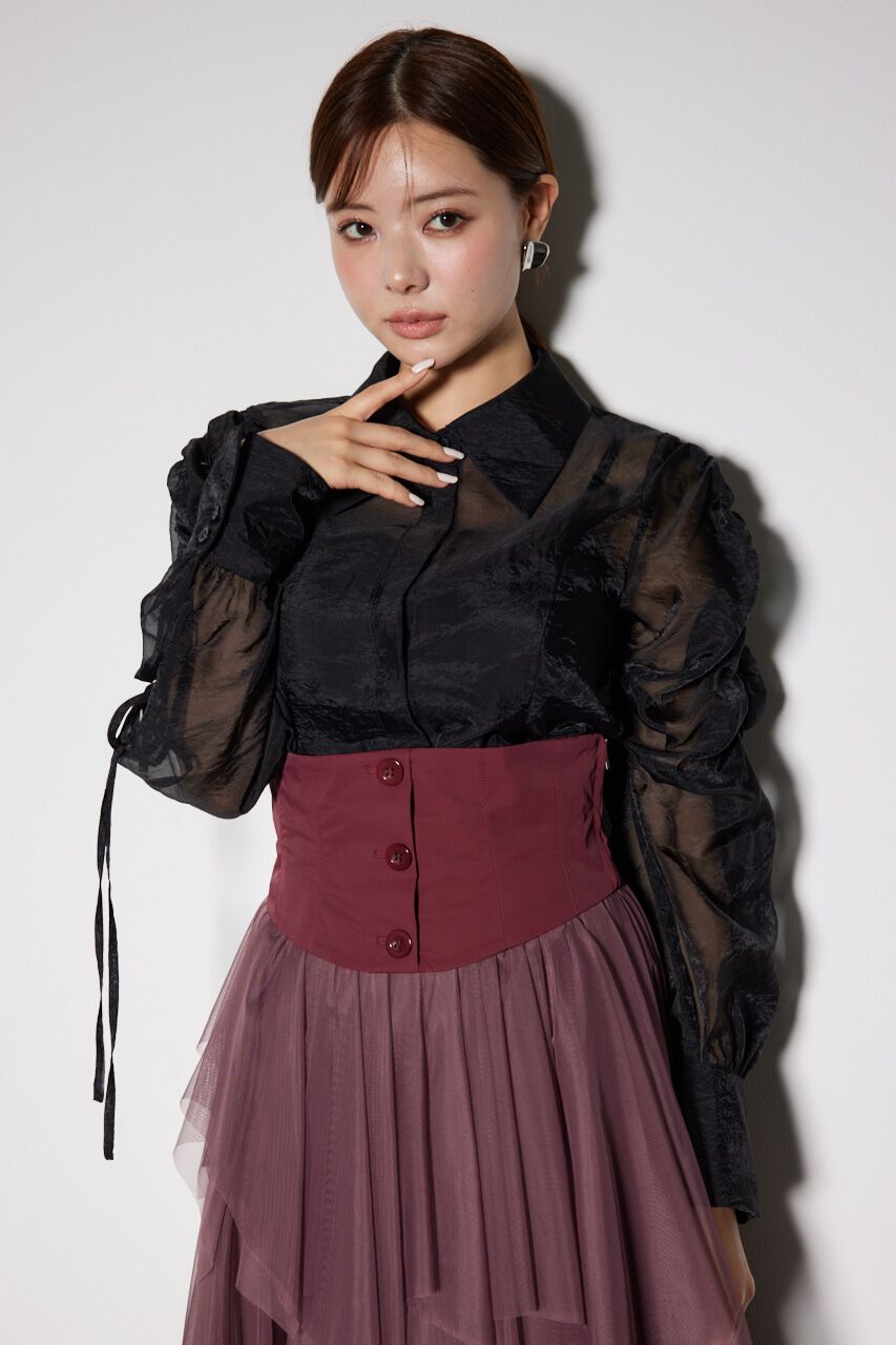 rienda「ショルダードロストリボンブラウス」|シャツ・ブラウス|