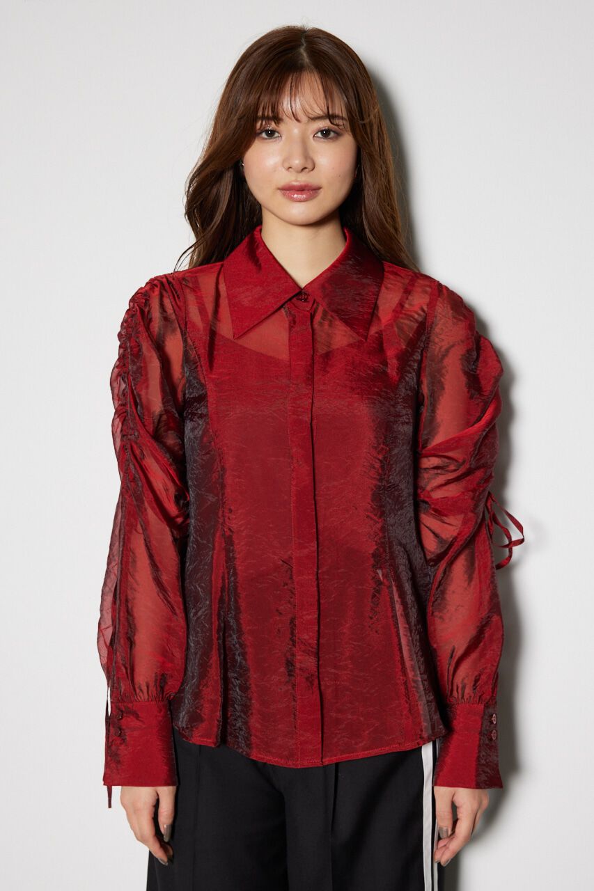 rienda「ショルダードロストリボンブラウス」|シャツ・ブラウス|