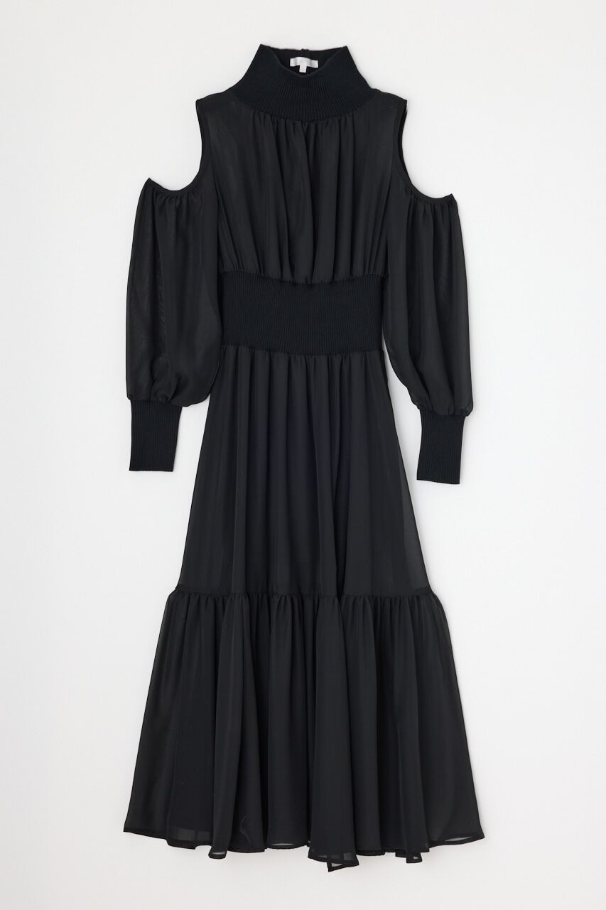 rienda「knitコンビスリットフレアワンピース」|ワンピース|