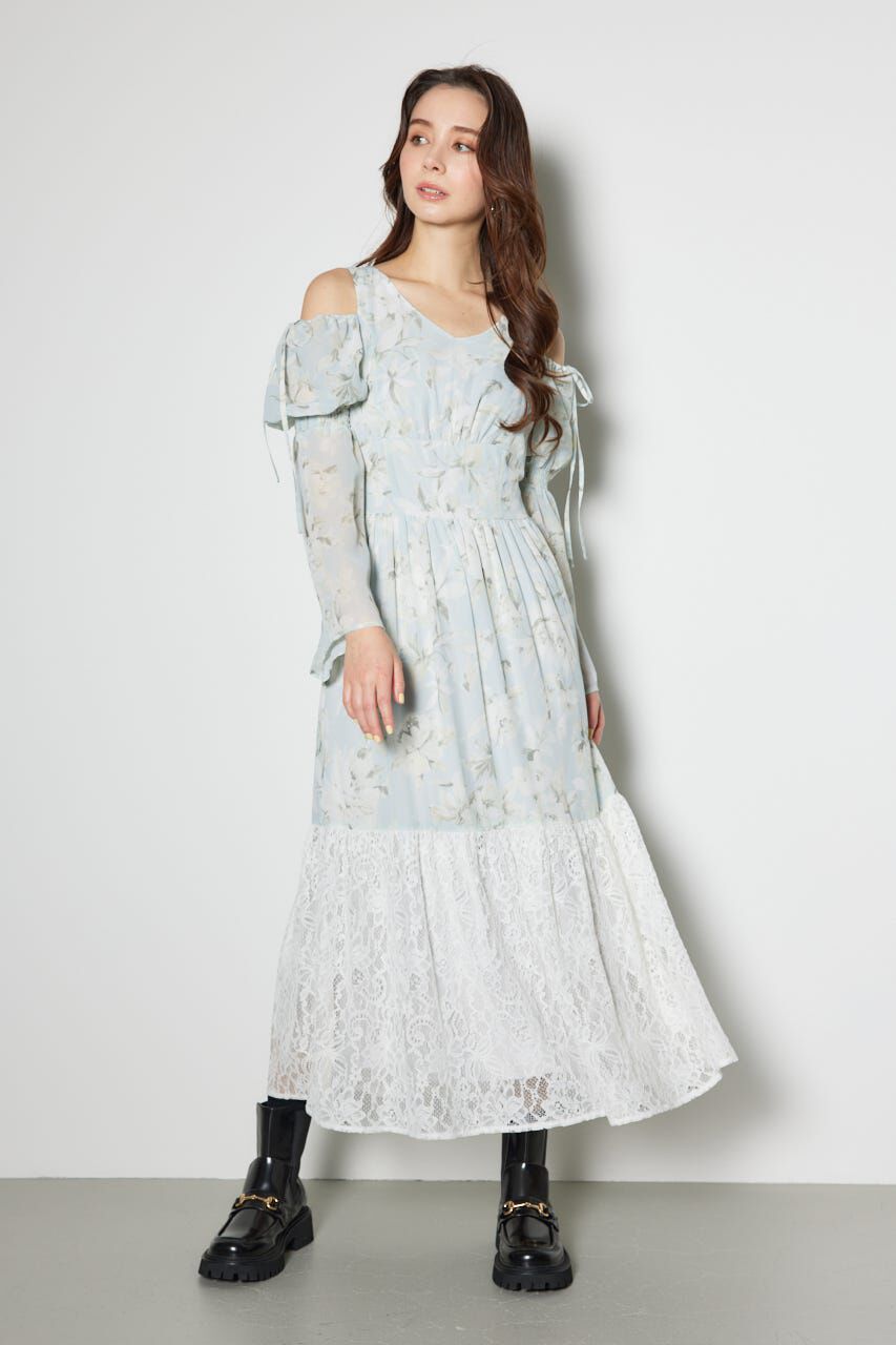 rienda「2WAYレースドッキングフレアワンピース」|ワンピース|