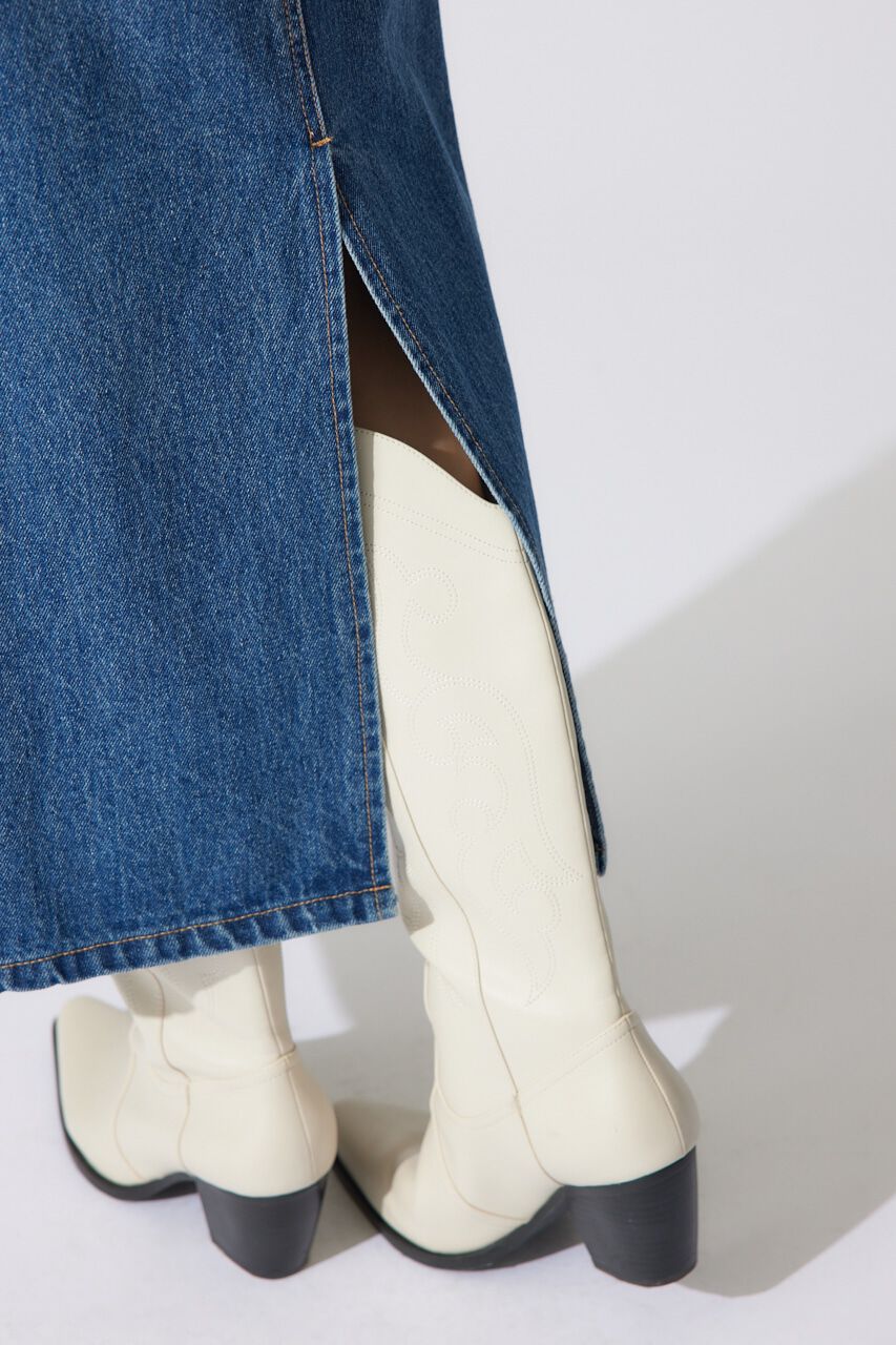 rienda「サイドオープンレイヤードデニムスカート」|スカート|