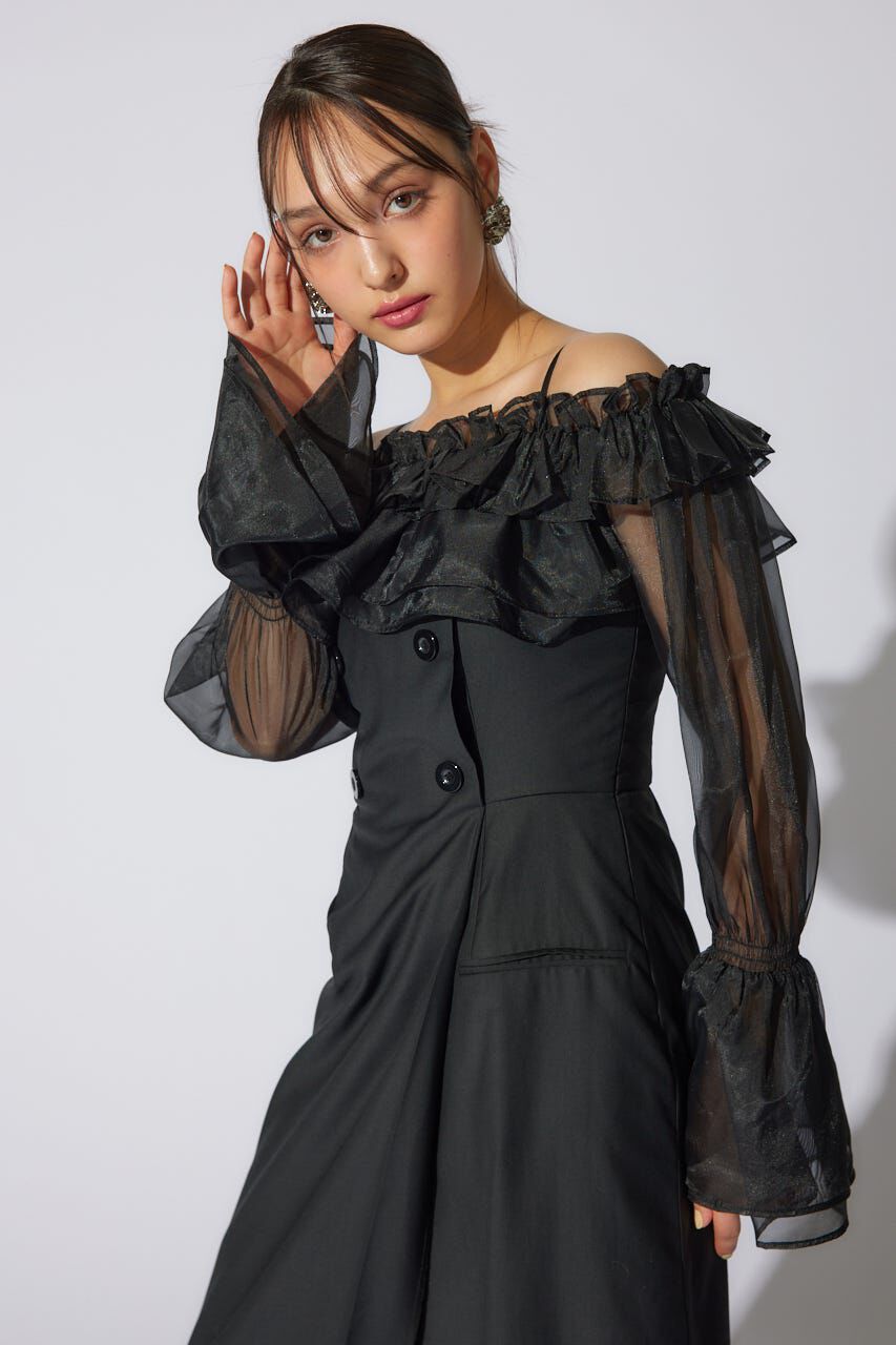 rienda「フリルカーディガンSETロンパース」|ワンピース|