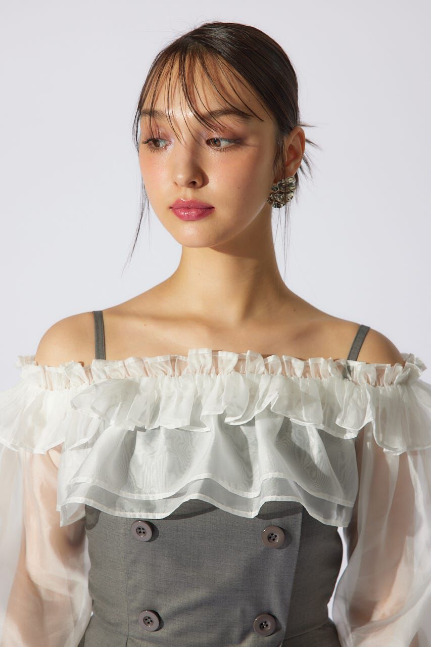 rienda「フリルカーディガンSETロンパース」|ワンピース|