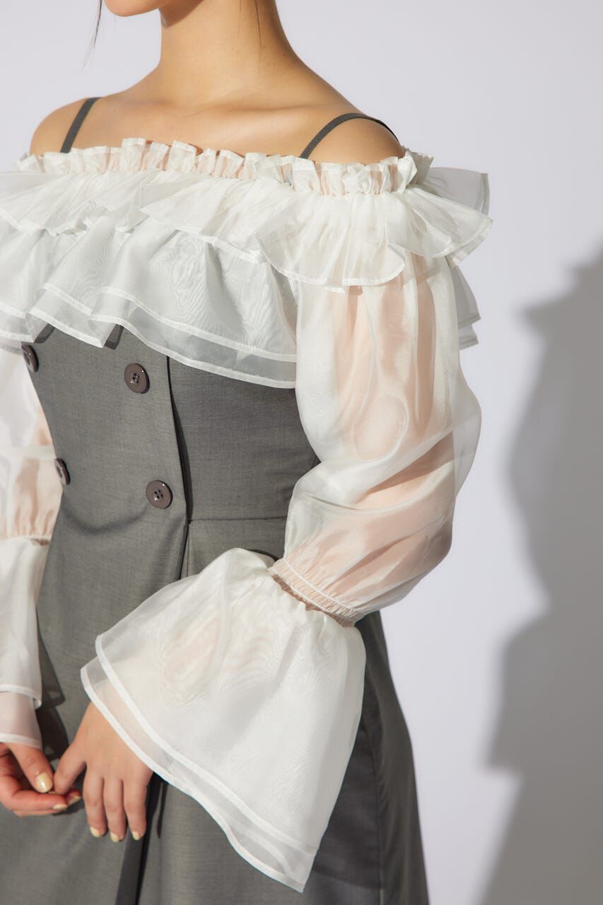 rienda「フリルカーディガンSETロンパース」|ワンピース|