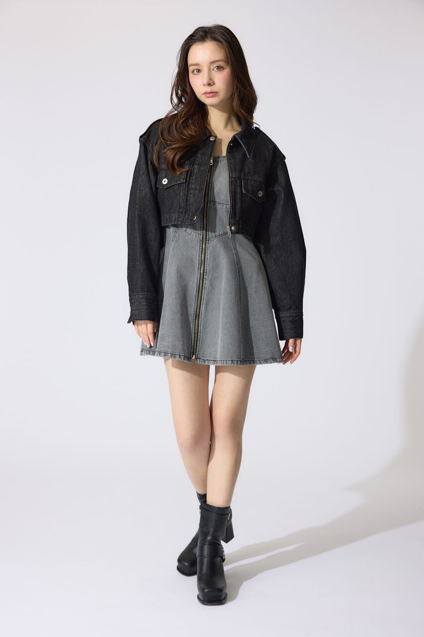 rienda「ベルト付きデニムジャケット」|デニムジャケット|