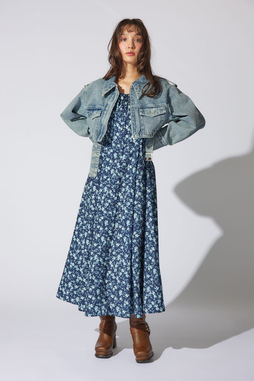 rienda「ベルト付きデニムジャケット」|デニムジャケット|