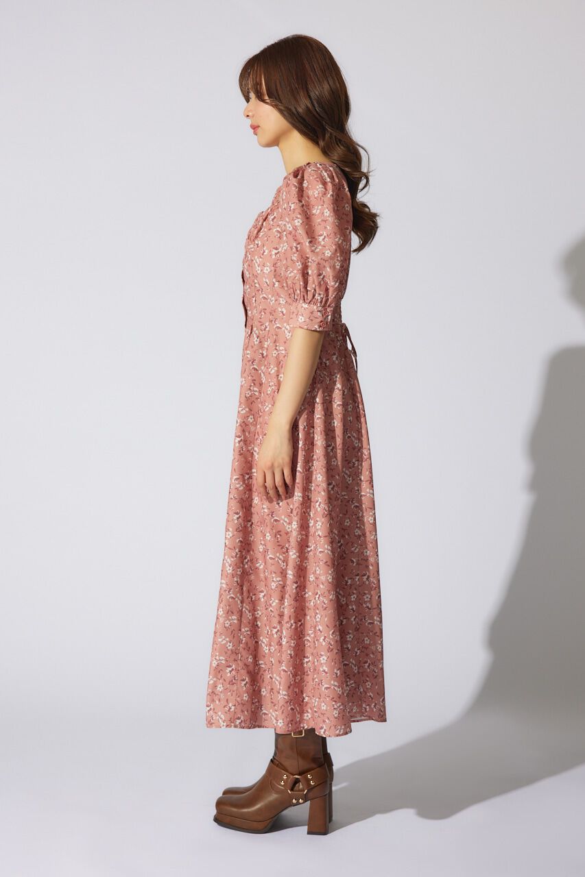 rienda「バストギャザーデザインフレアワンピース」|ワンピース|