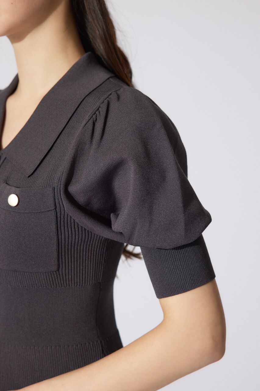 rienda「パフスリーブニットタイトワンピース」|ワンピース|