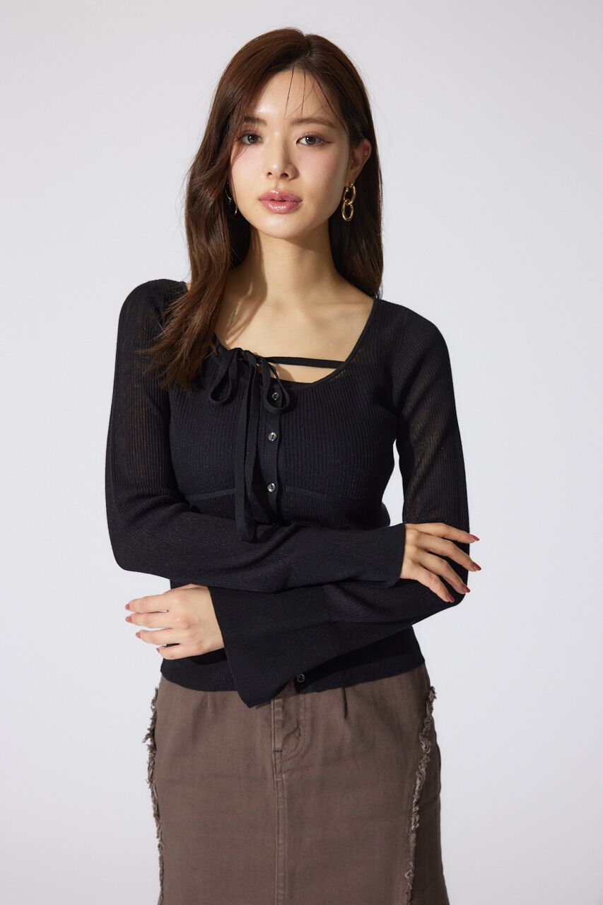 rienda「リボンデティールキャミセットカーディガン」|キャミソール|