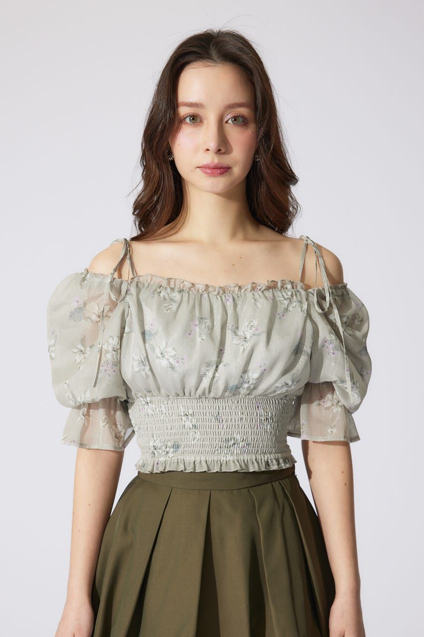 rienda「パフスリーブシャーリングブラウス」|シャツ・ブラウス|