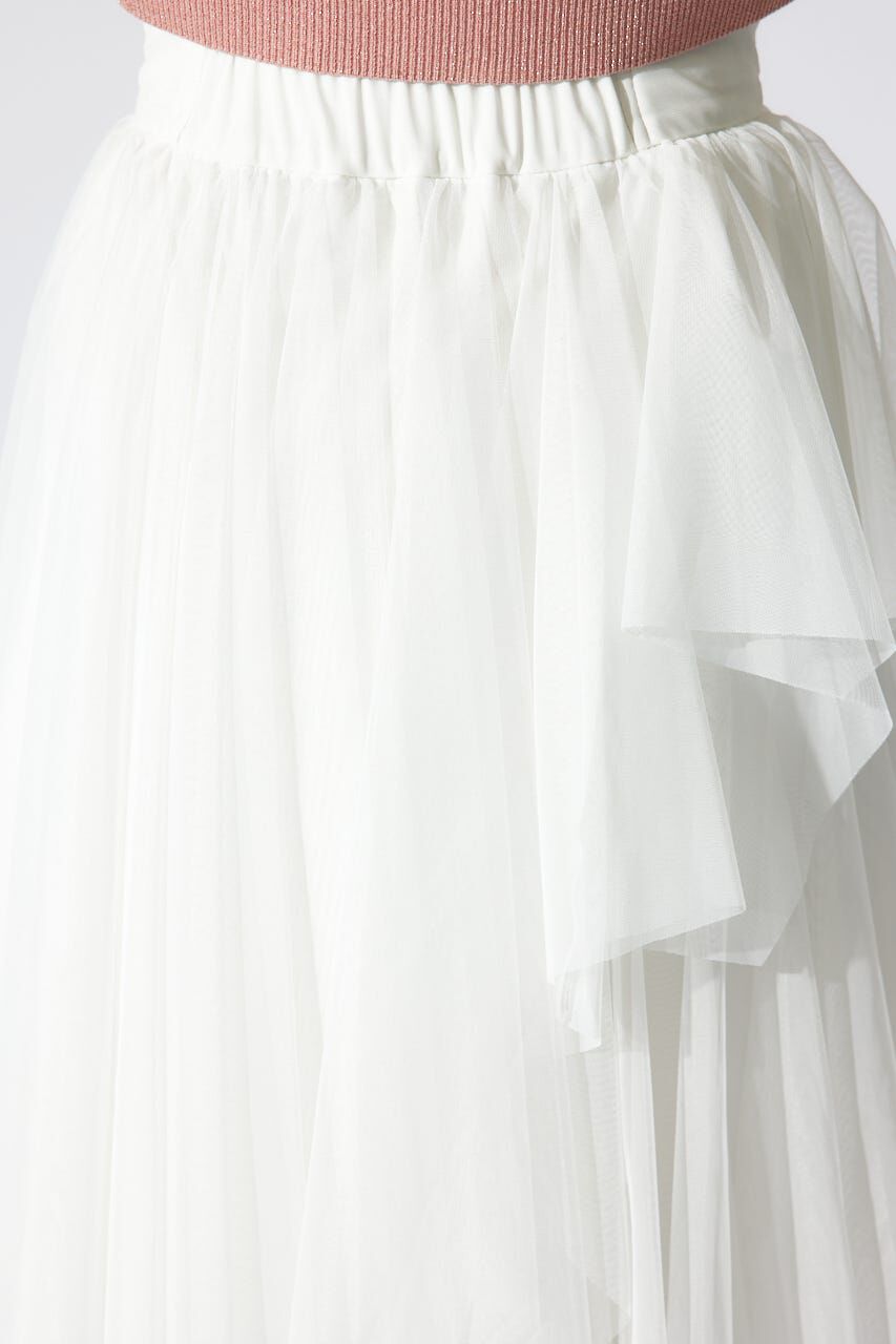rienda「ニュアンスランダムチュールジャストウエストスカート」|スカート|
