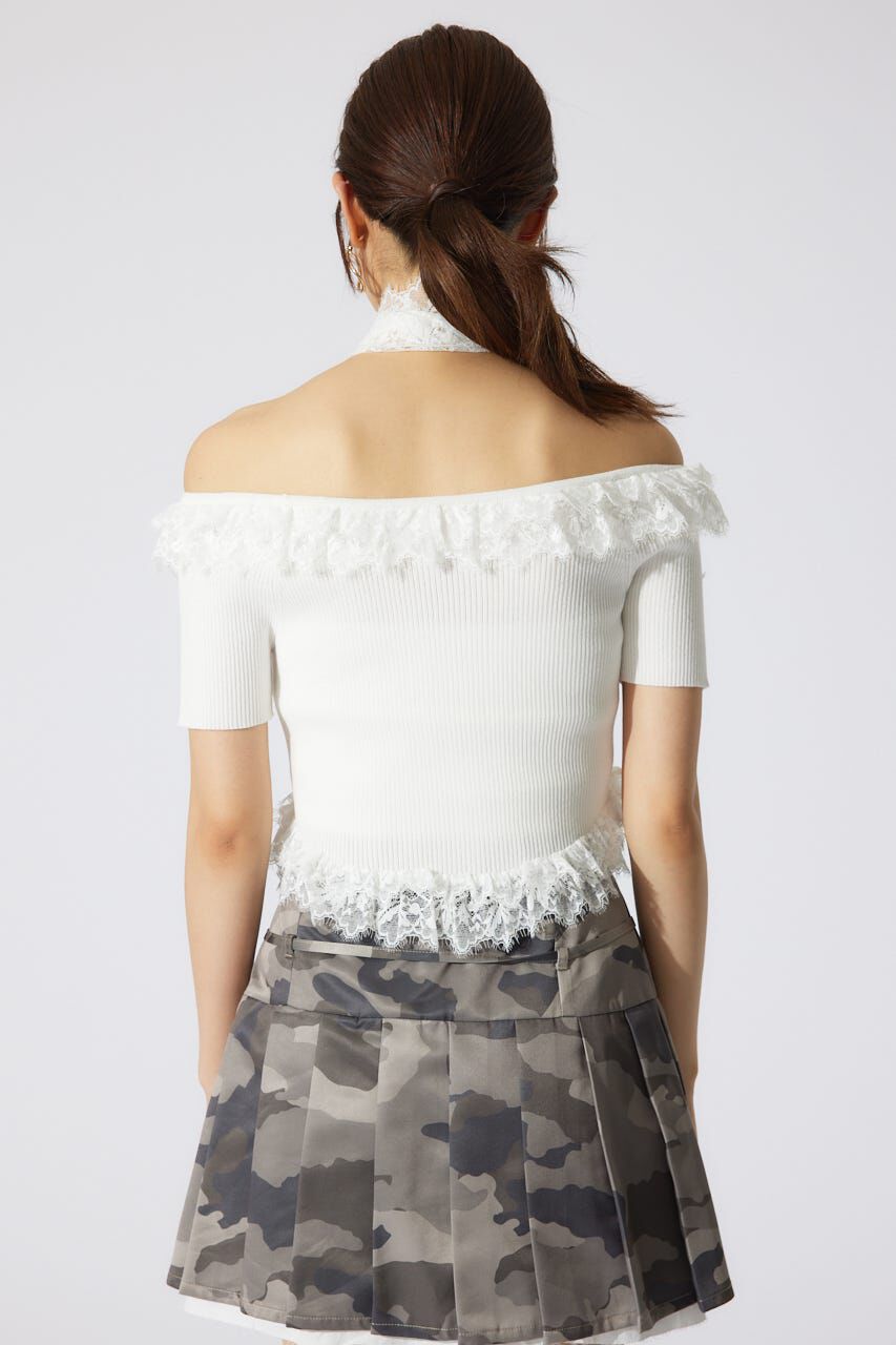 rienda「レースコンビリブニットトップス」|ニット・セーター|