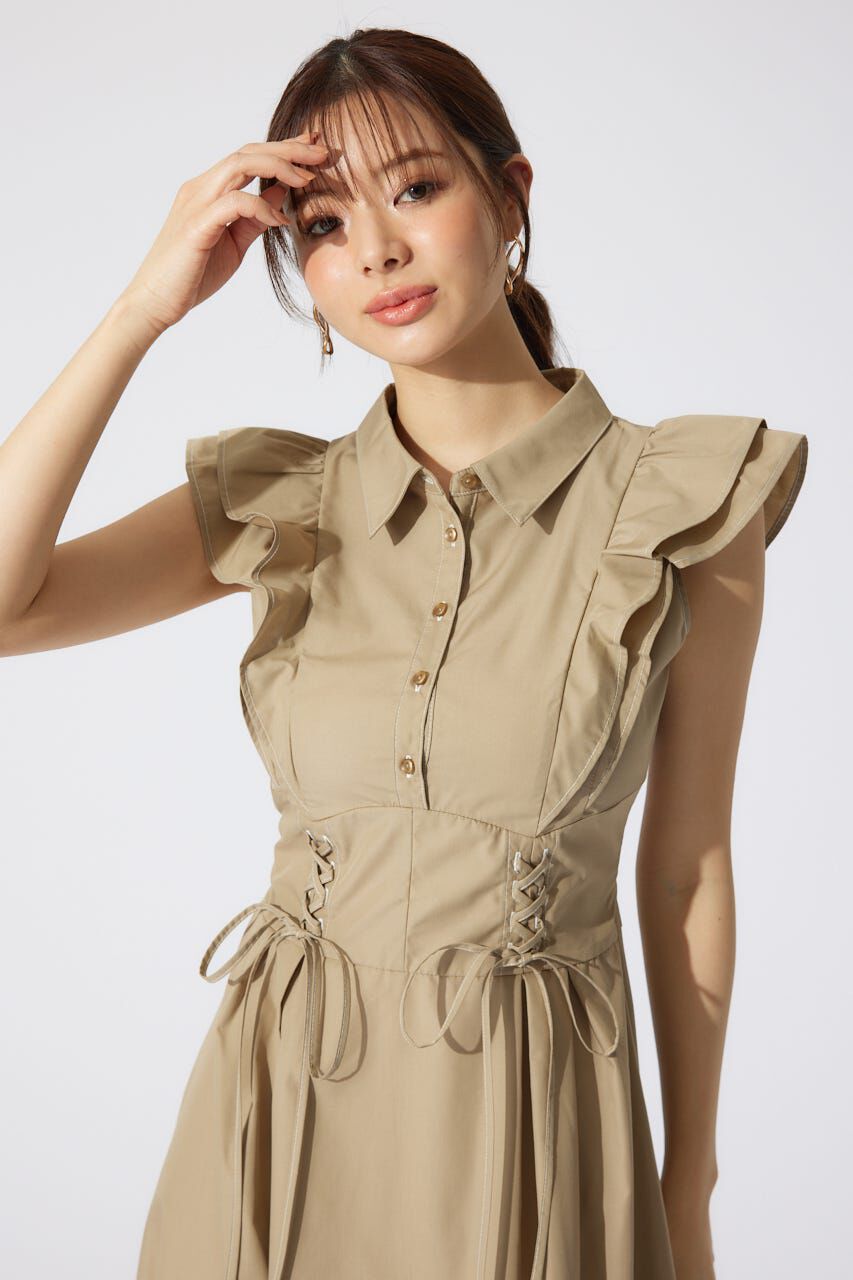 rienda「レースアップフリルワンピース」|ワンピース|