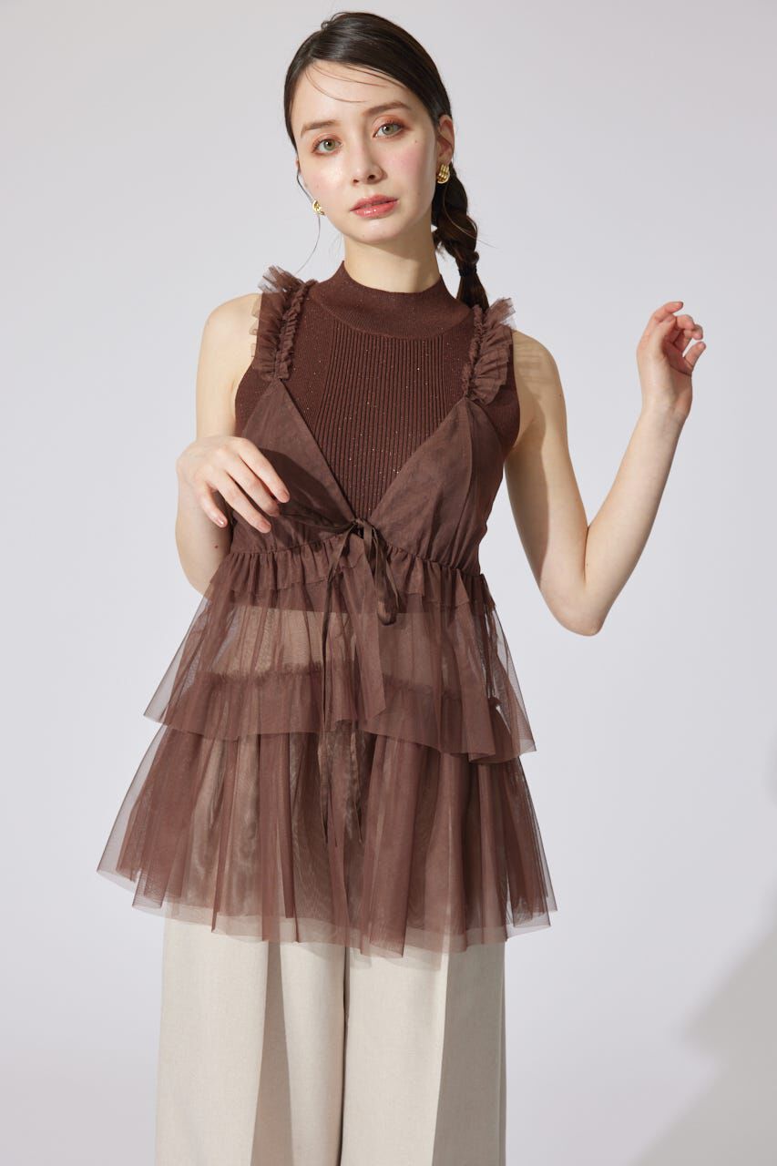 rienda「ボリュームチュールジレ」|シャツ・ブラウス|