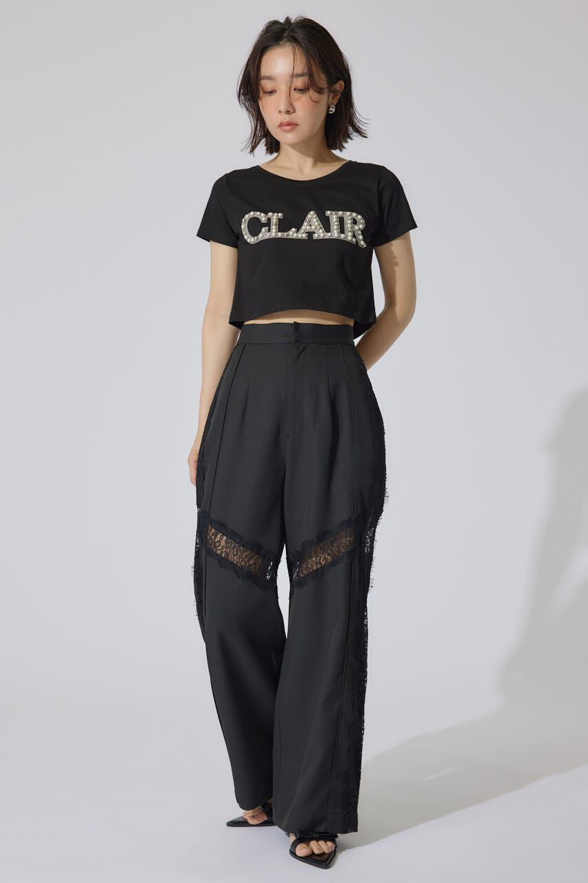 rienda「スランクビジューショートTシャツ」|Tシャツ・カットソー|