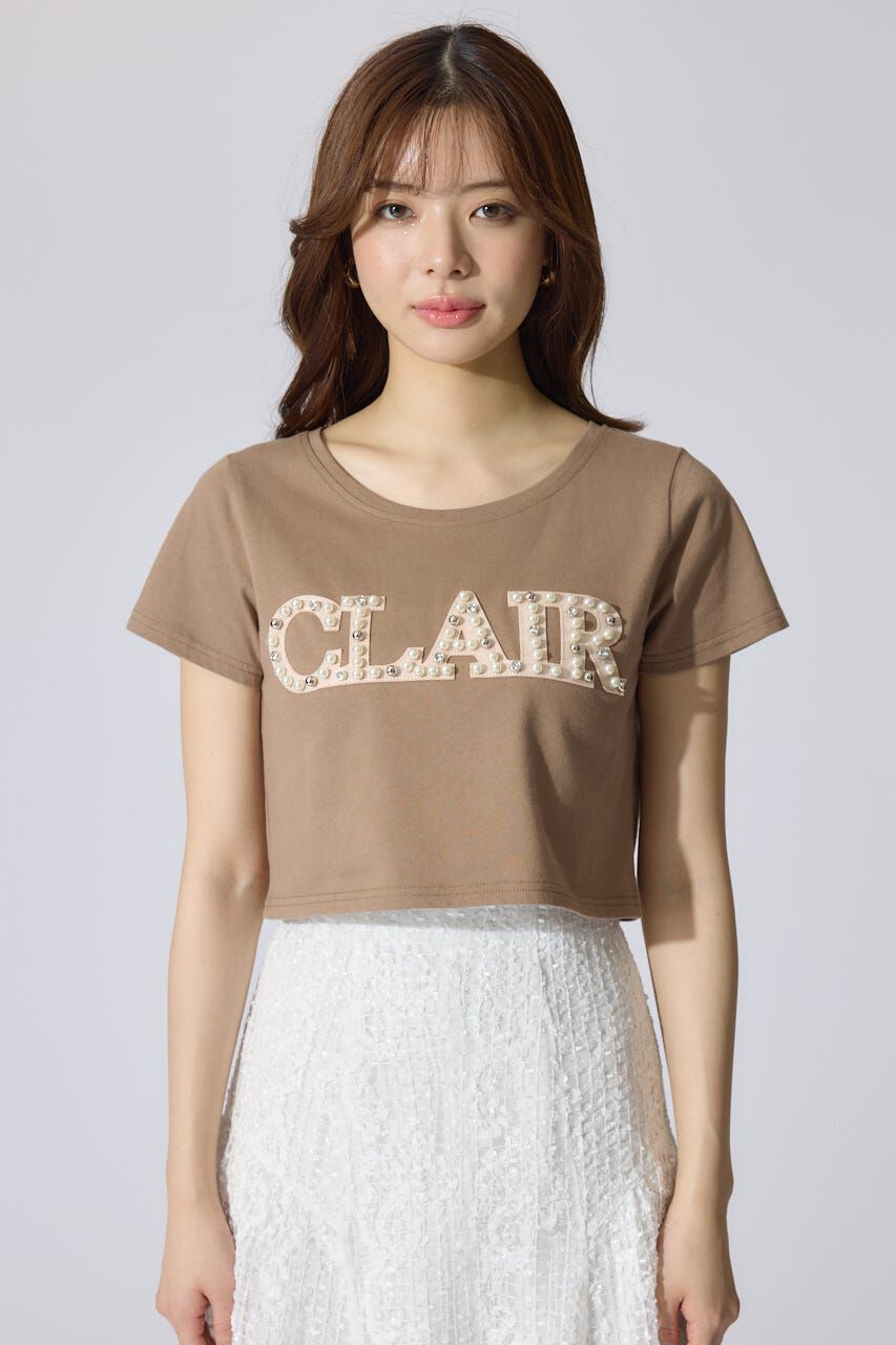 rienda「スランクビジューショートTシャツ」|Tシャツ・カットソー|