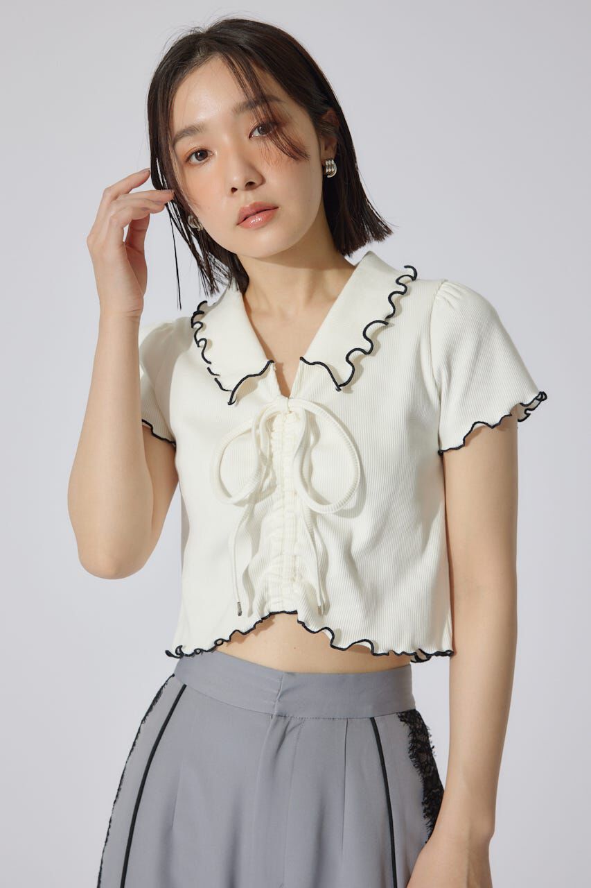 rienda「ドロストカットトップス」|Tシャツ・カットソー|WHT