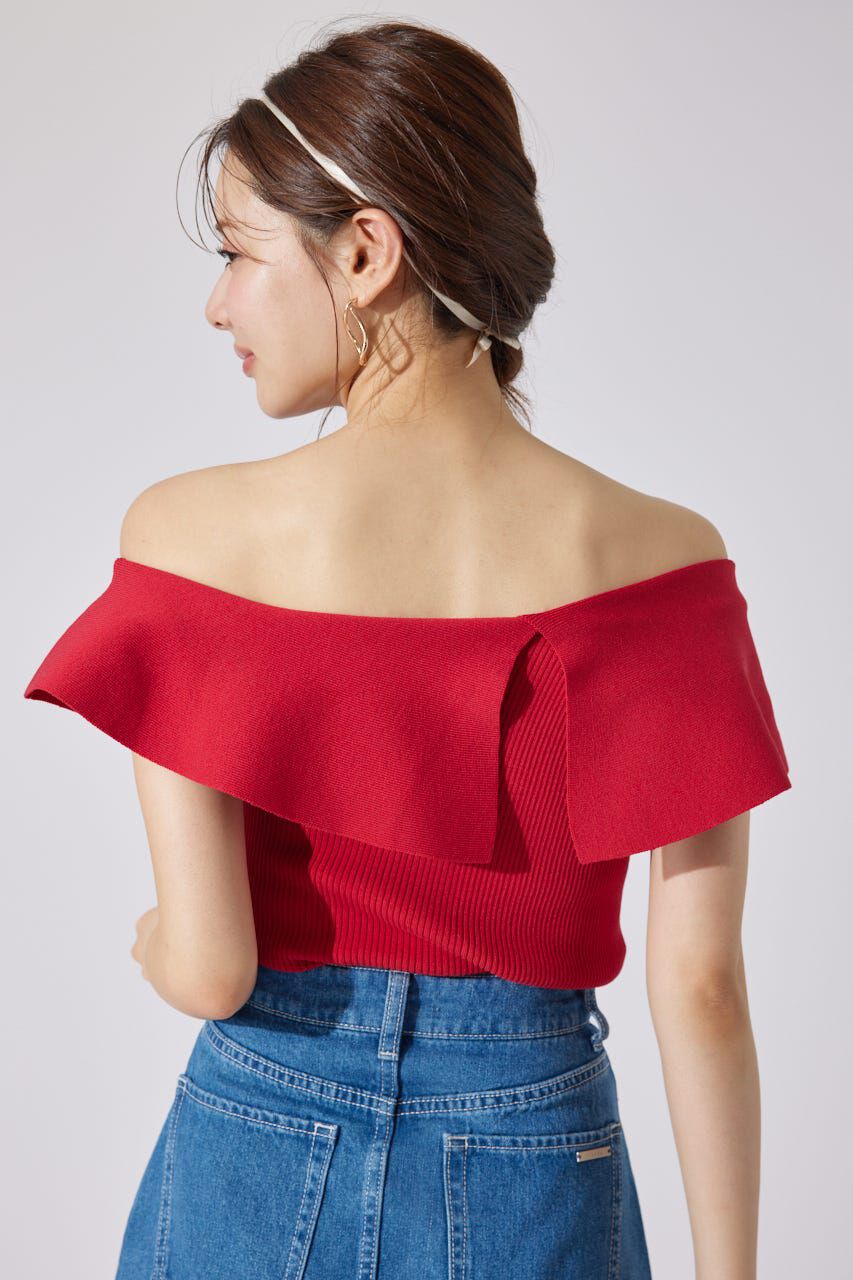 rienda「ワンショルダーニットトップス」|シャツ・ブラウス|