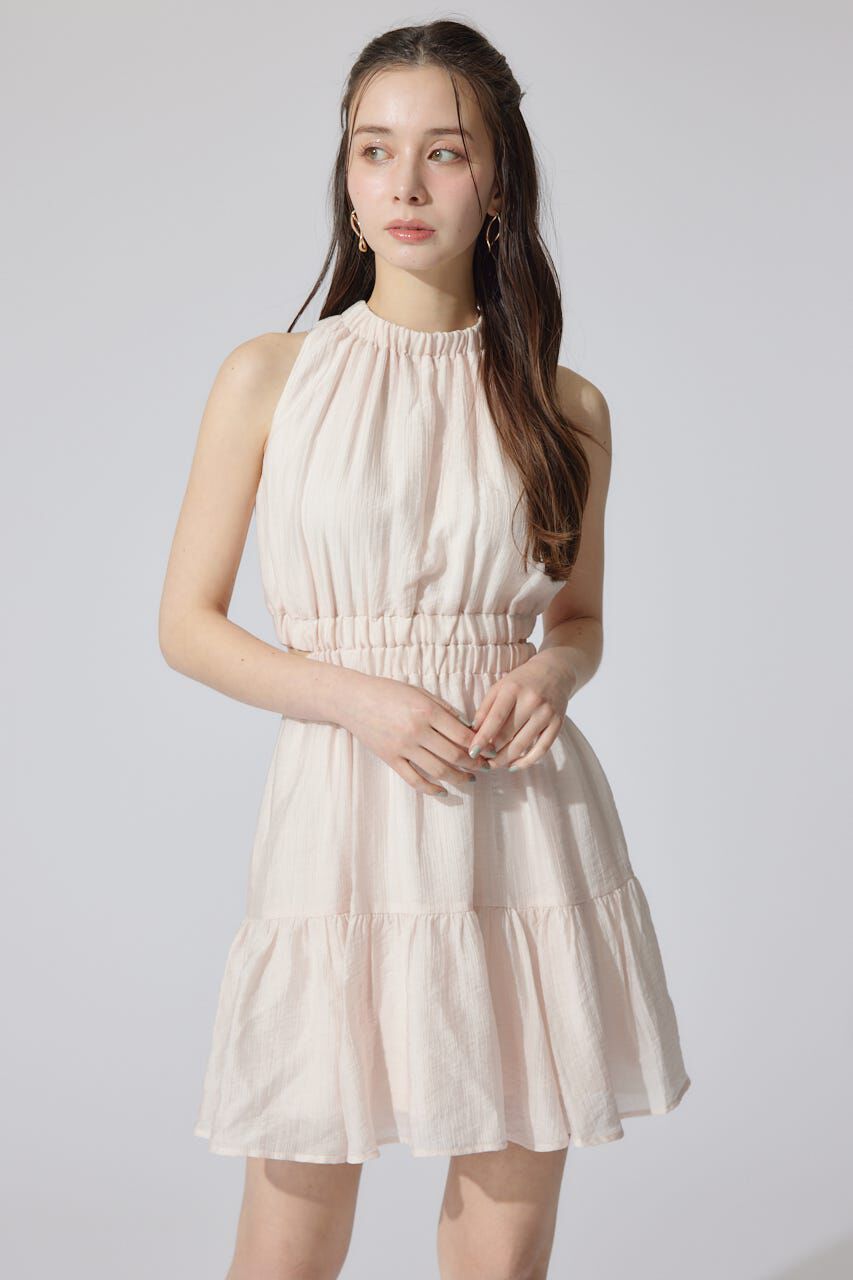 rienda「ホルターネックギャザーミニフレアワンピース」|ワンピース|PNK