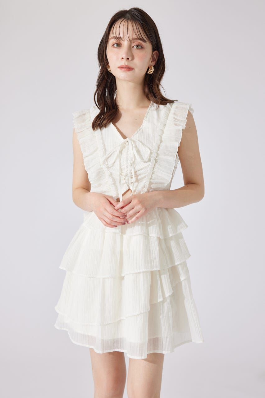 rienda「ティアードフリルミニワンピース」|ワンピース|WHT