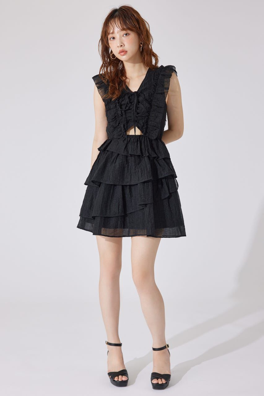 rienda「ティアードフリルミニワンピース」|ワンピース|