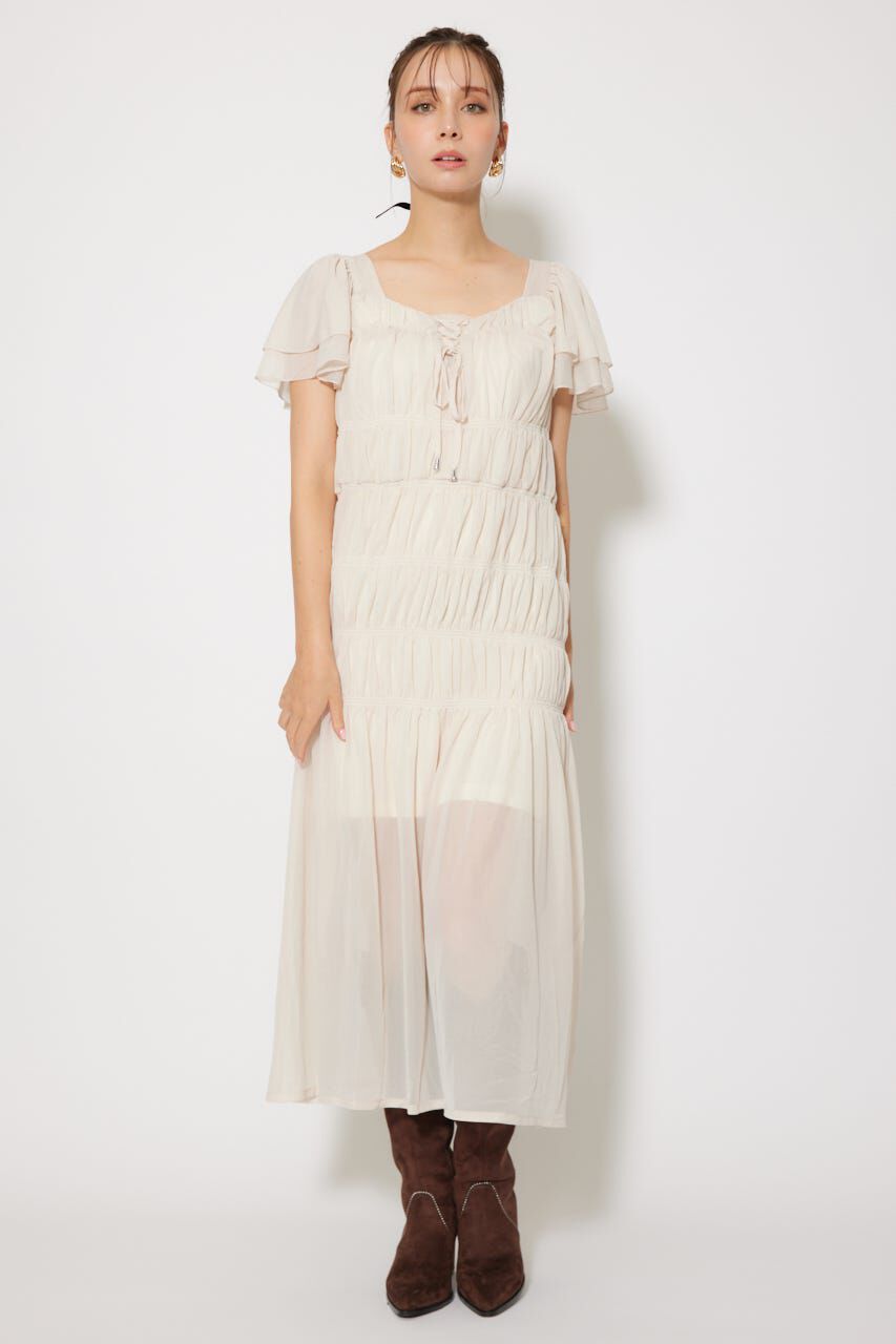 rienda「ワッシャーリラクシーカットワンピース」|ワンピース|L/BEG1