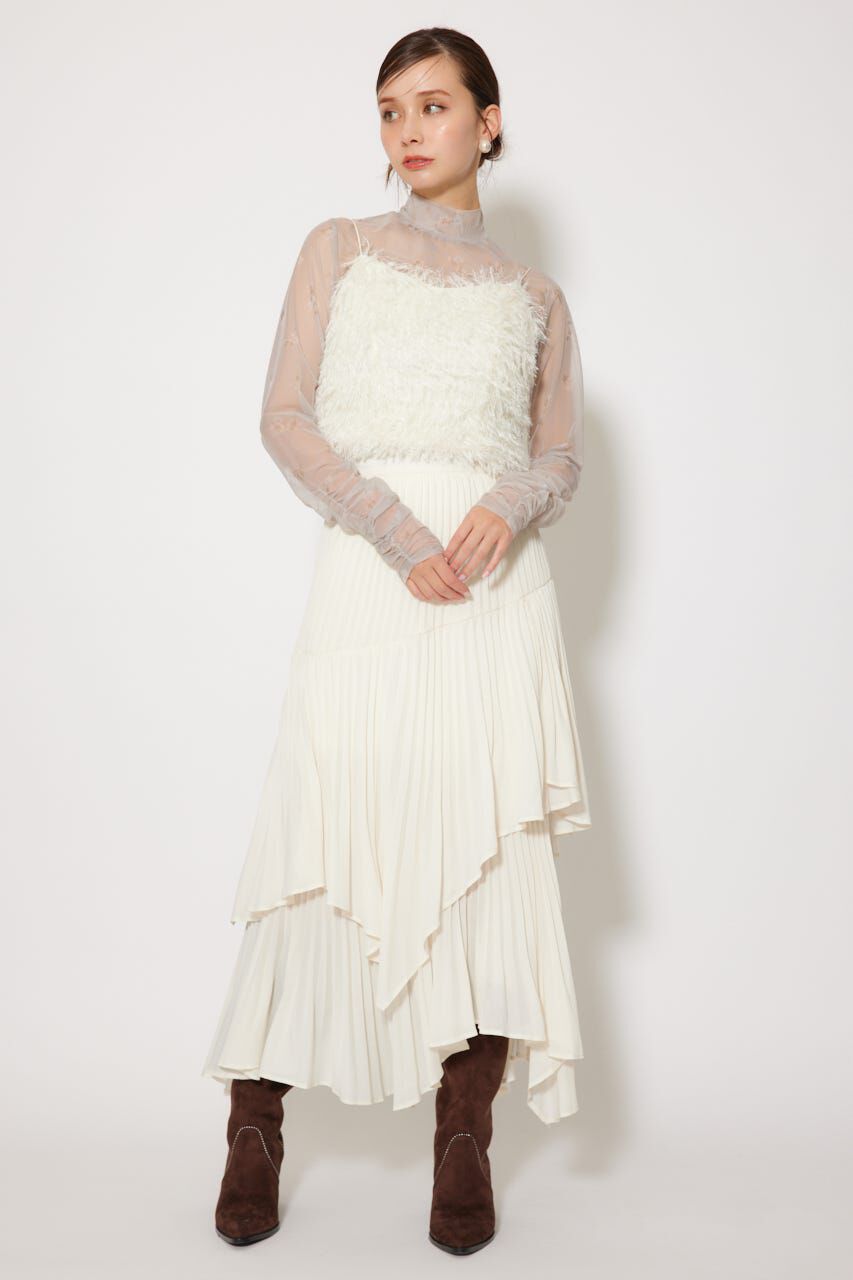 rienda「プリーツティアードマキシスカート」|スカート|WHT