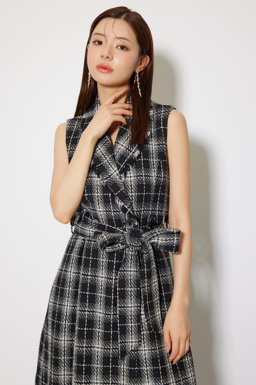 rienda「フリンジロングベスト」|ダウンベスト・ベスト|