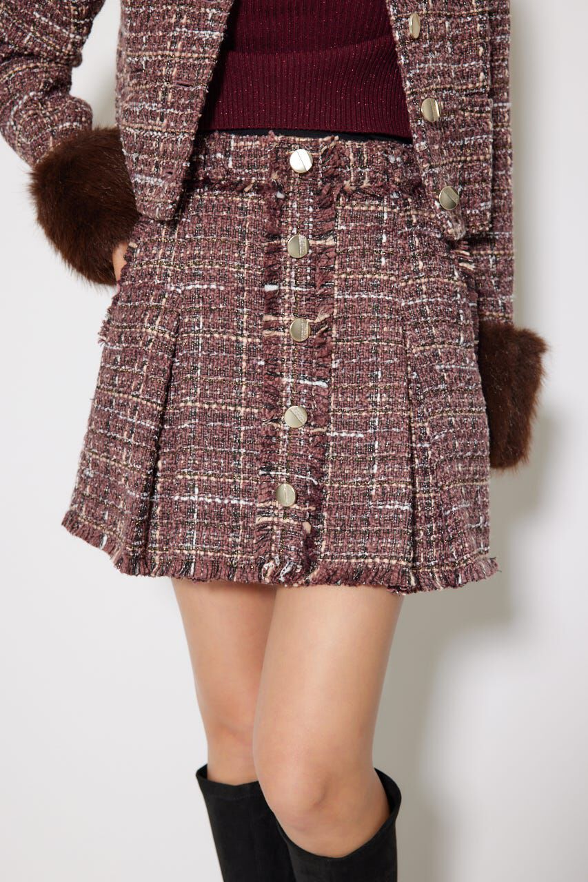 rienda「Aラインツイードスコートショートパンツ」|その他|D/RED3