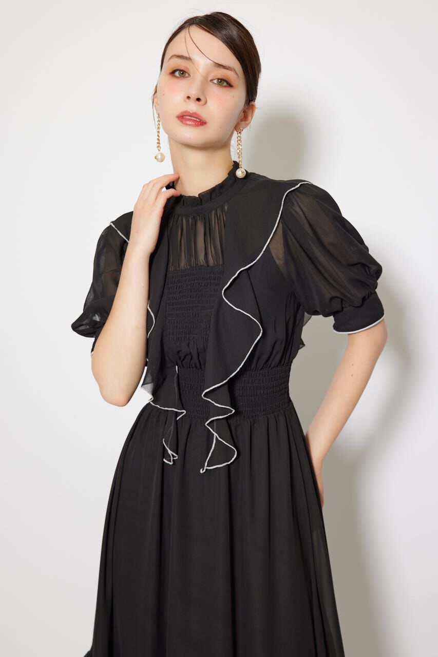 rienda「フロントロングフリルマルチパターンワンピース」|ワンピース|