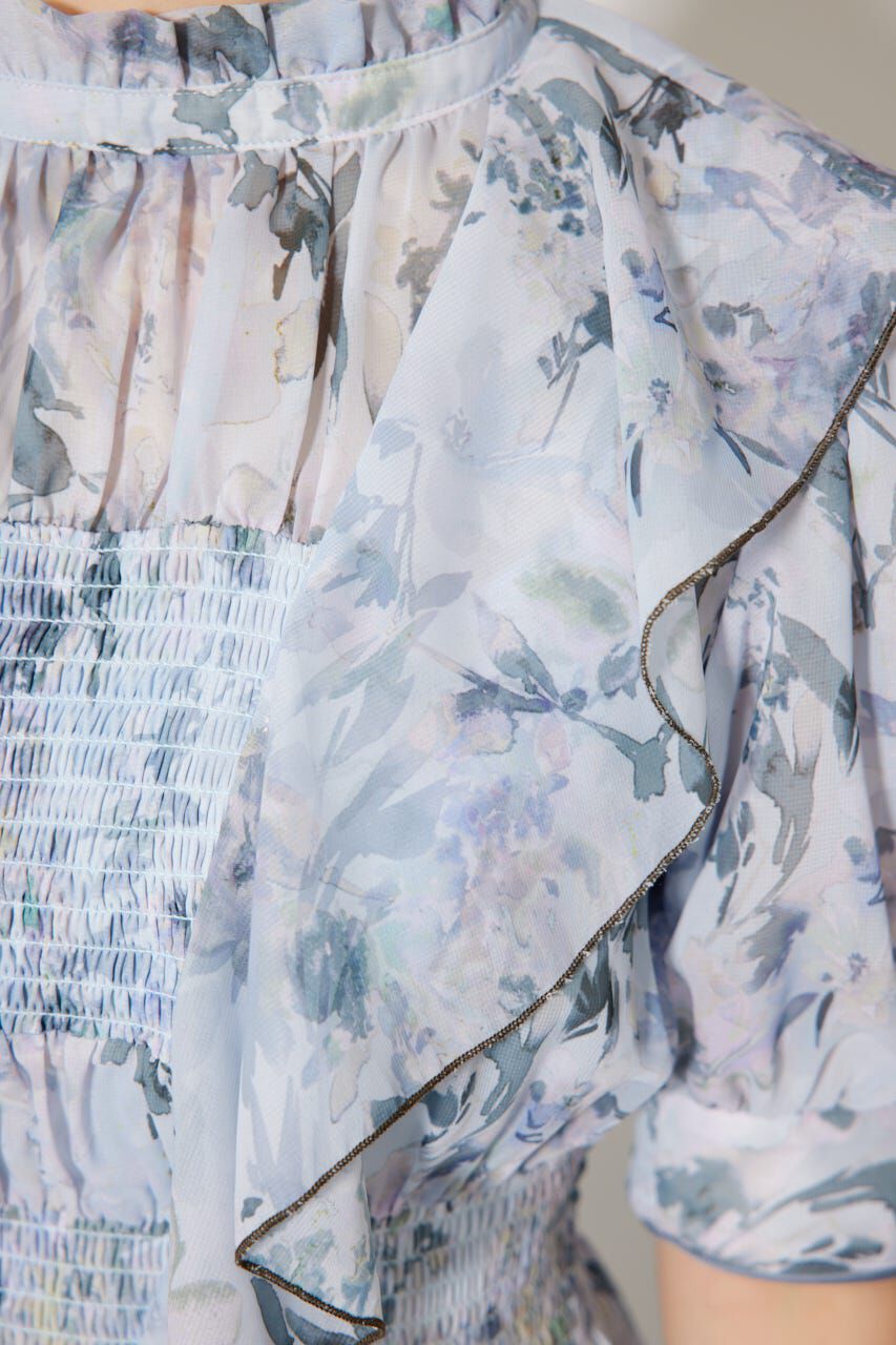 rienda「フロントロングフリルマルチパターンワンピース」|ワンピース|