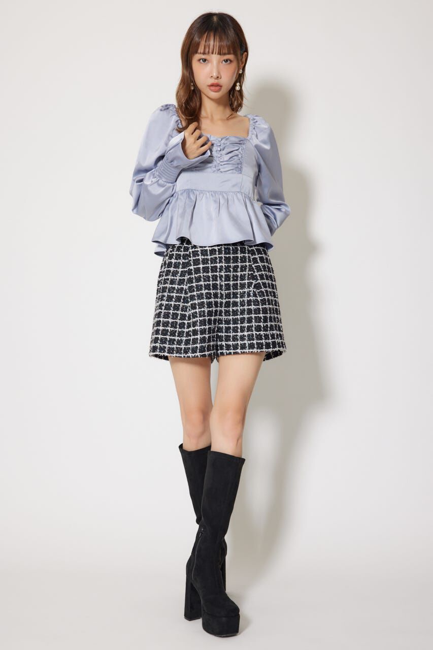 rienda「ギャザーペプラムブラウス」|シャツ・ブラウス|