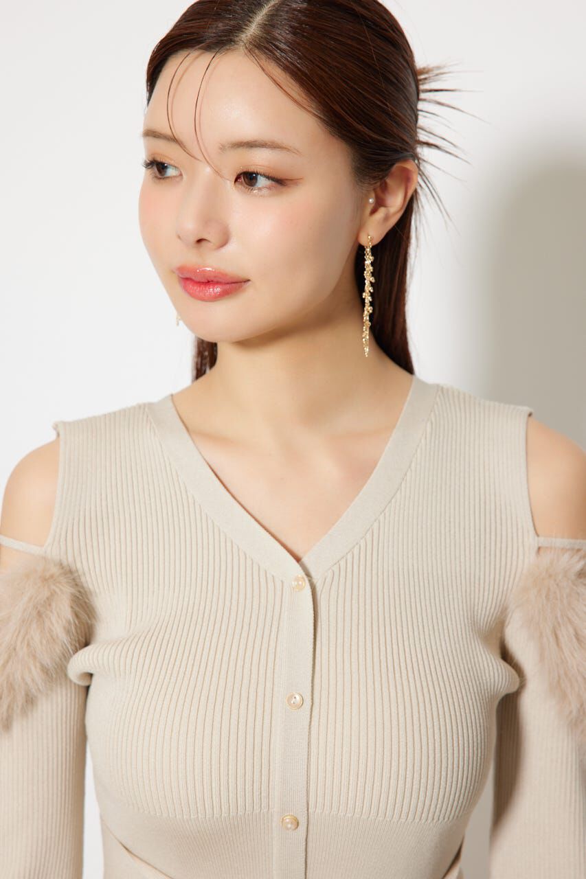 rienda「many wayフェイクファーミニニットワンピース」|ワンピース|