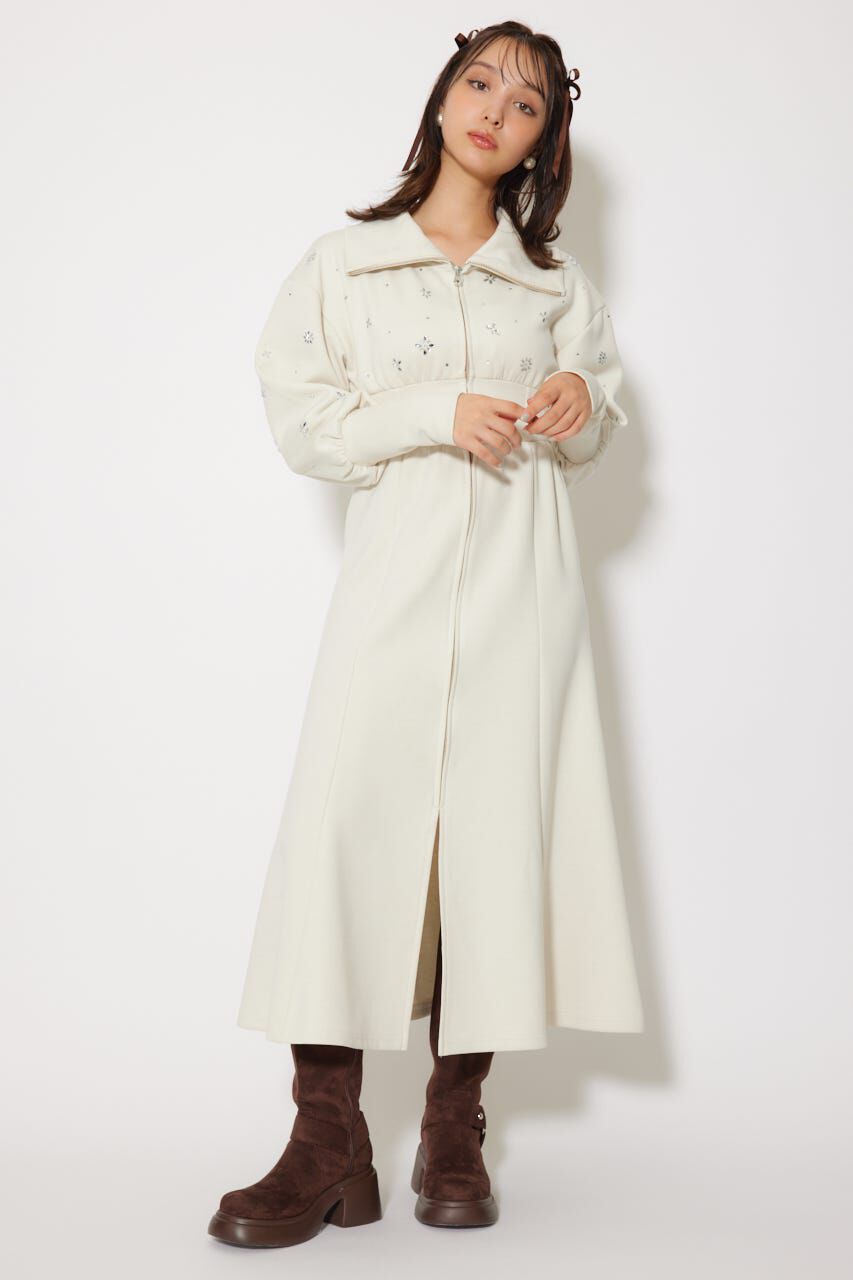 rienda「フラワーモチーフスウェットワンピース」|ワンピース|