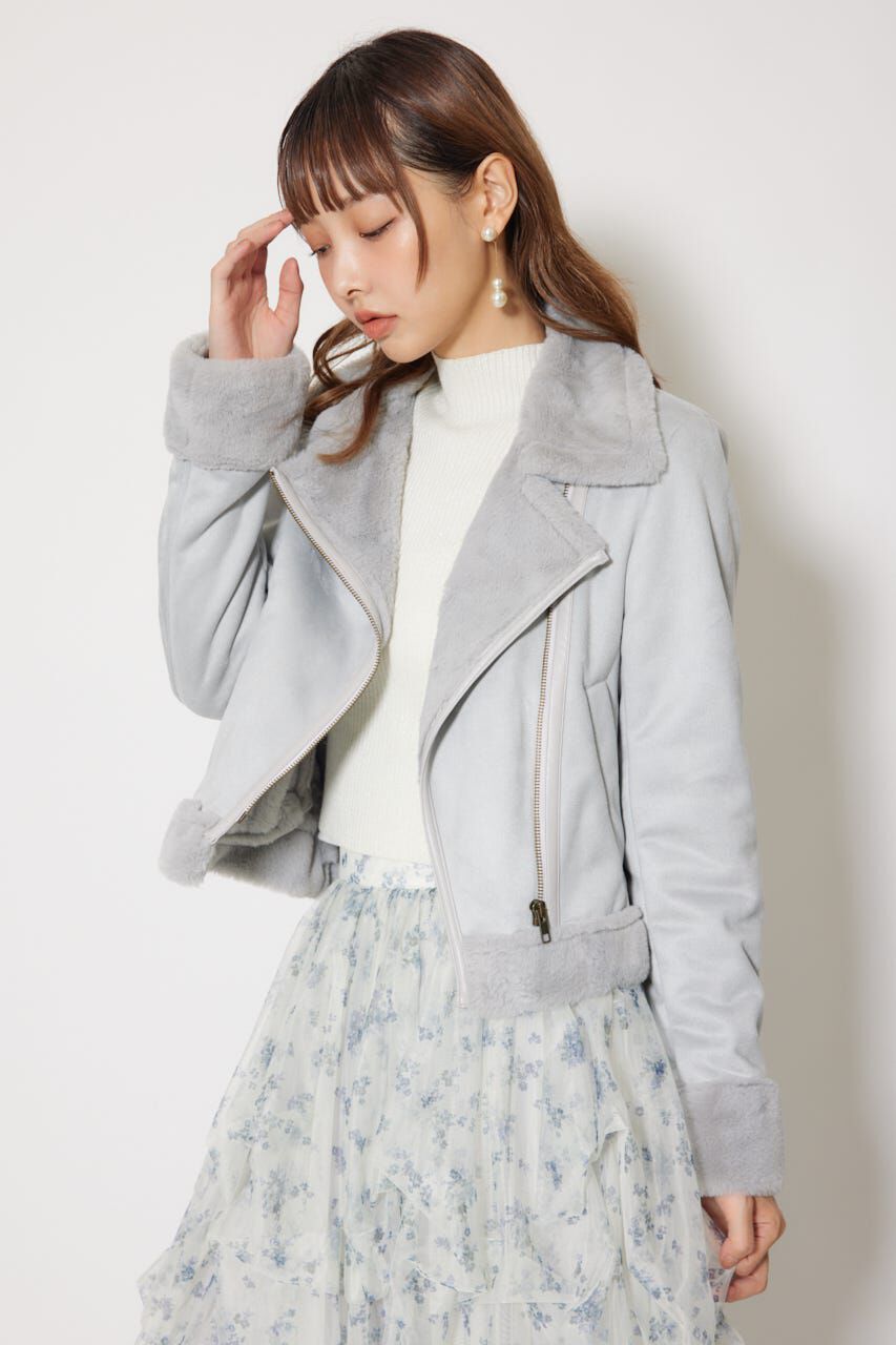 rienda「25AWフェイクスエードムートンライダースジャケット」|その他|