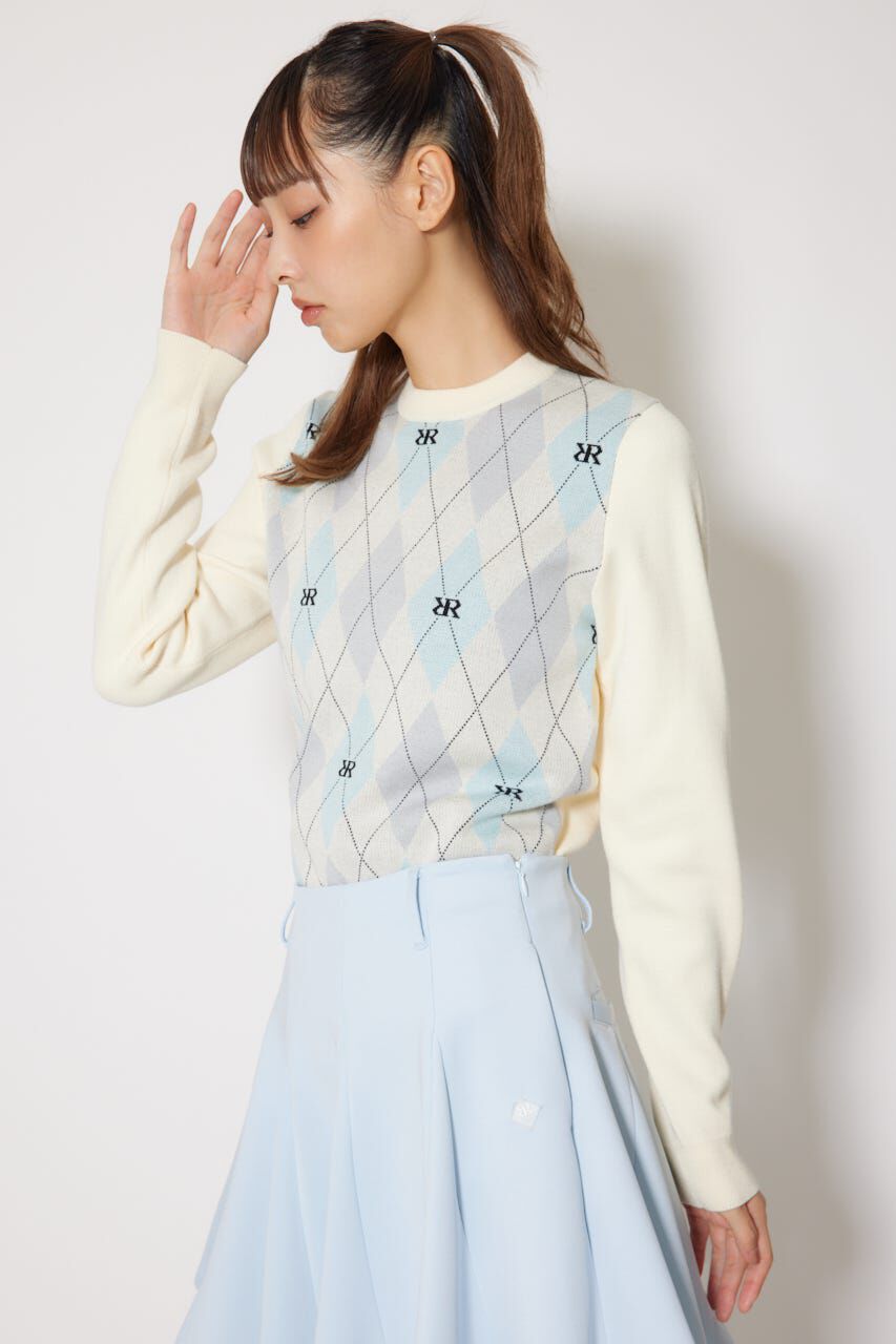 rienda「アーガイルジャガードニットトップス」|ニット・セーター|