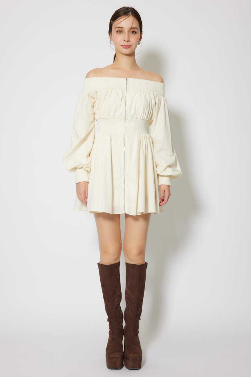 rienda「MA-1オフショルロングスリーブミニワンピース」|ワンピース|